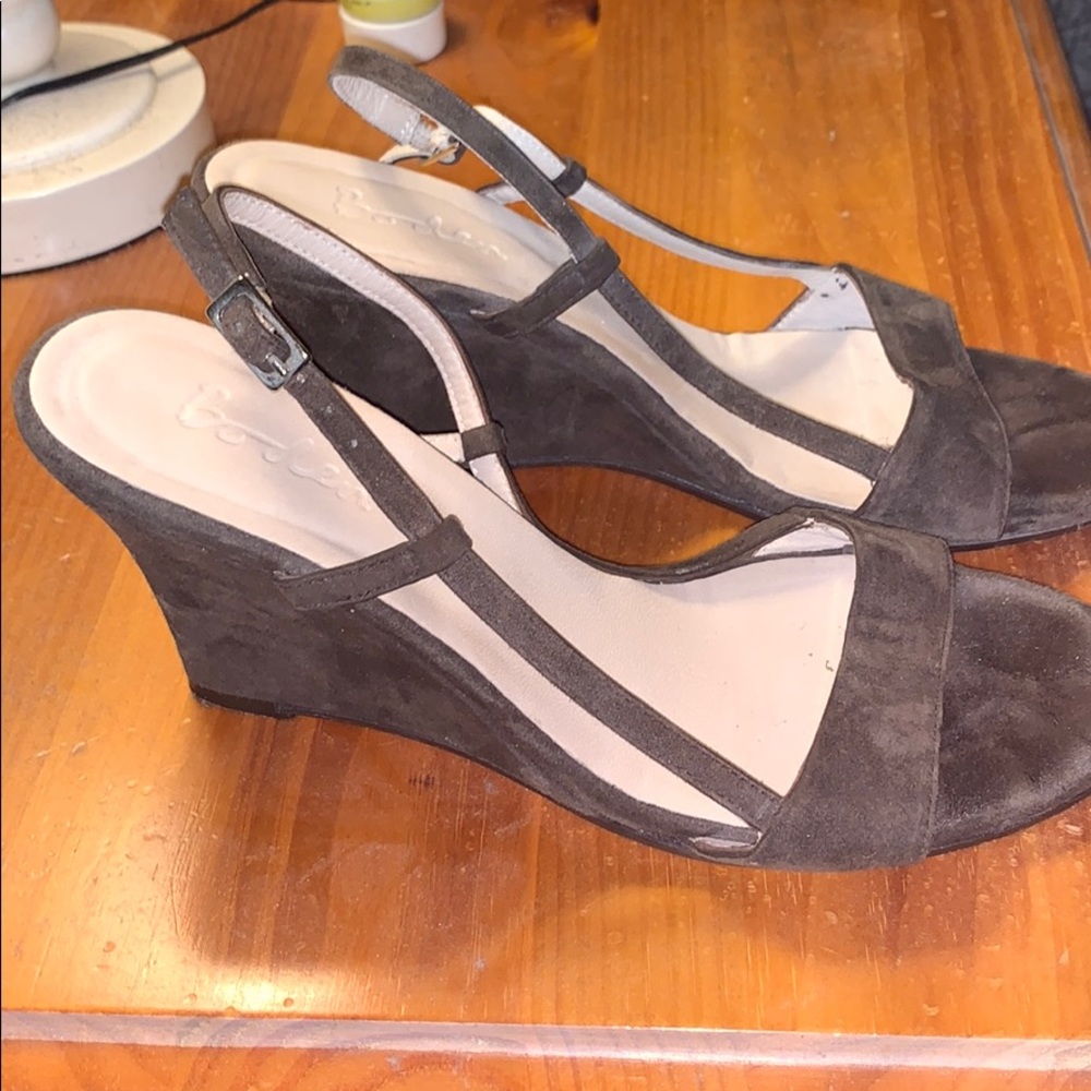 Brown suede Boden wedges